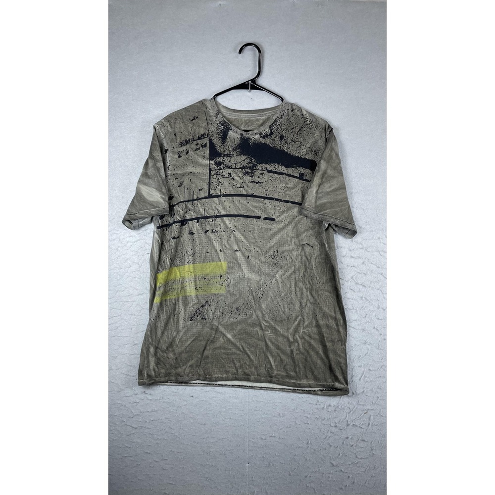 Kenneth Cole New York Shirt Mens Large Gray Abstract Graphic Tee T-Shirt Cotton